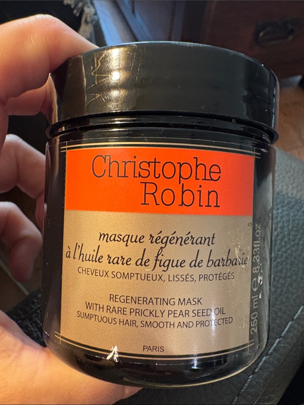 Christophe Robin Regenerating Hair Mask - Orange & Beige Jar
